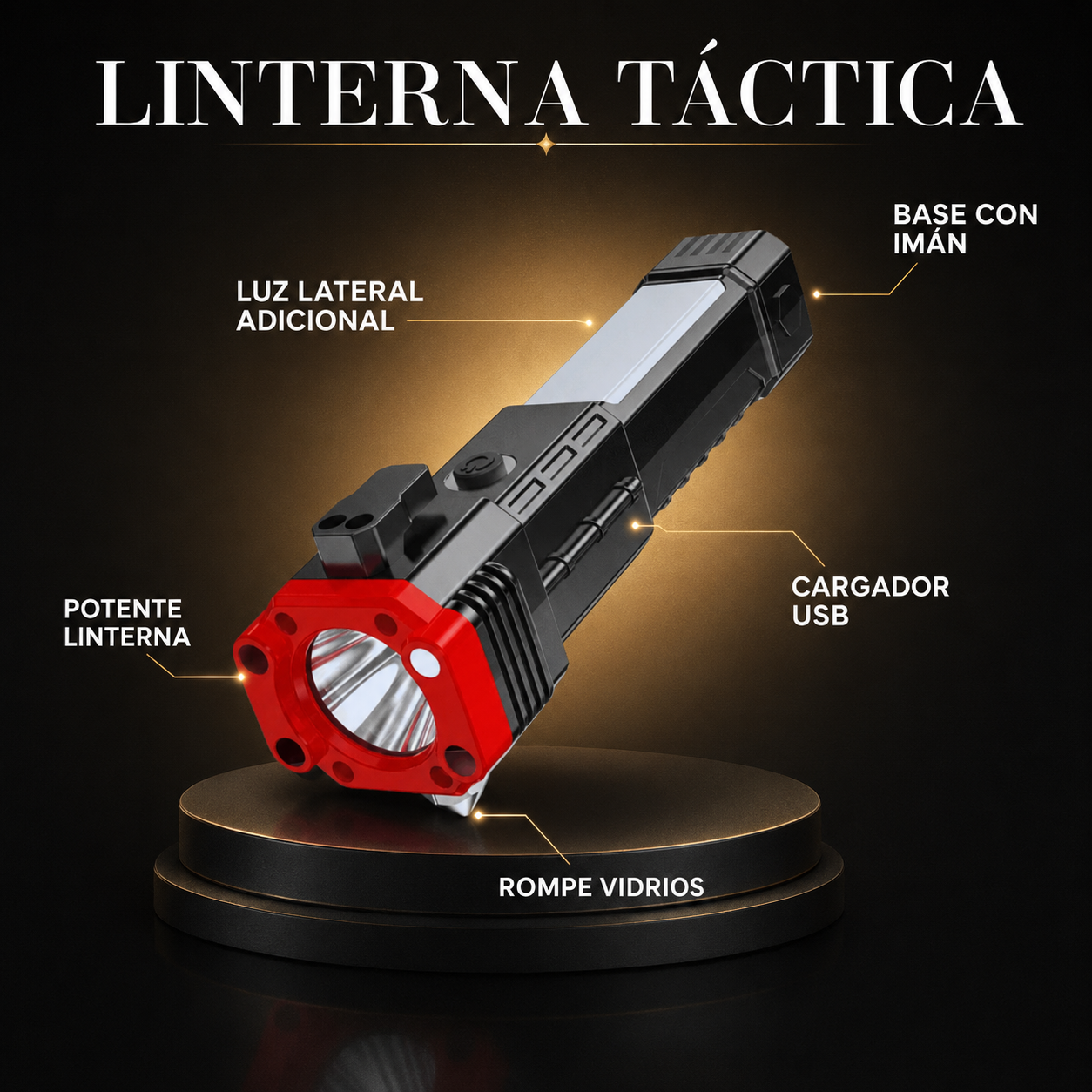 LINTERNA MARTILLO 4 EN 1